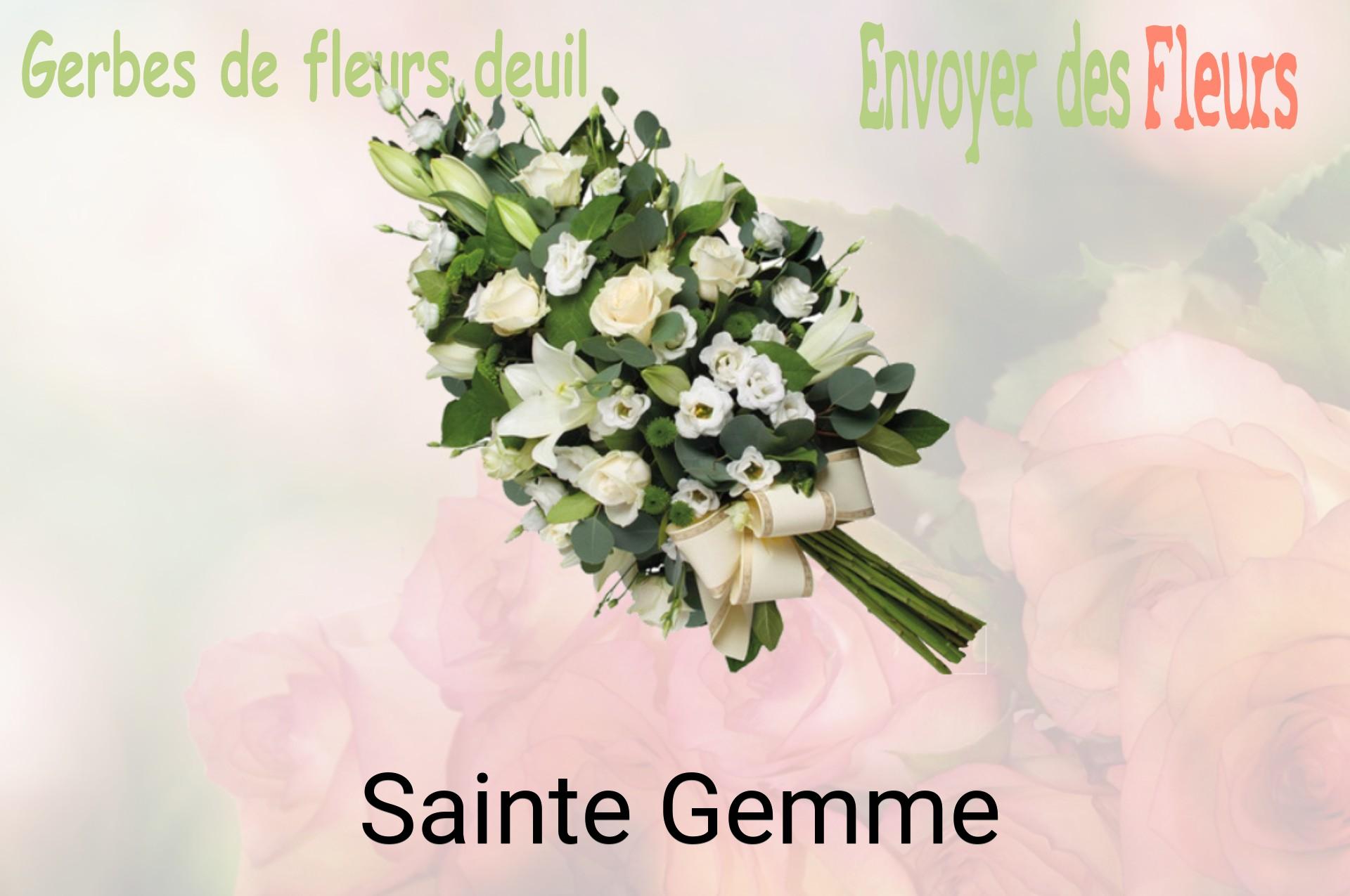 Gerbe de fleurs de deuil livrée à Sainte-Gemme